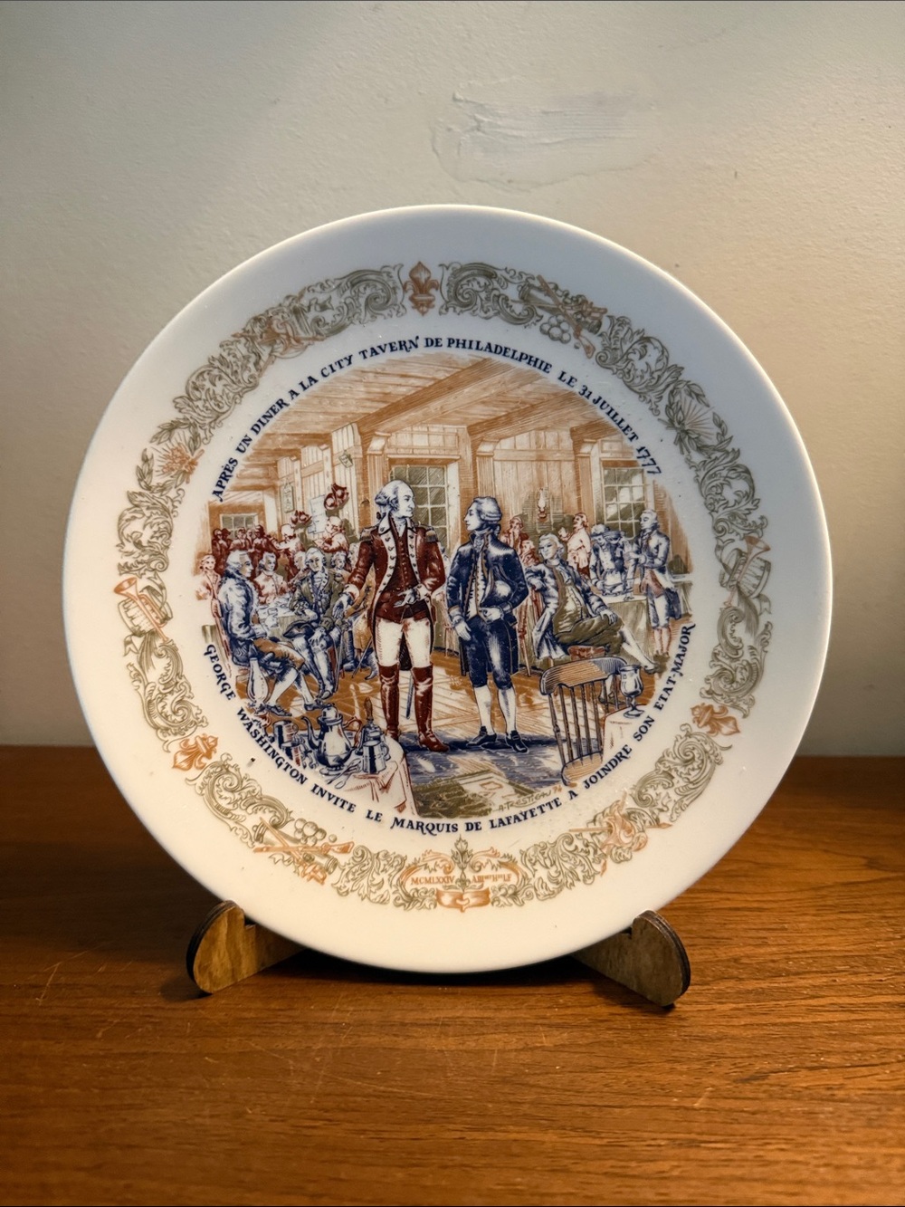 Vintage 1970s D'Arceau-Limoges Lafayette Legacy Numbered Collection Plate